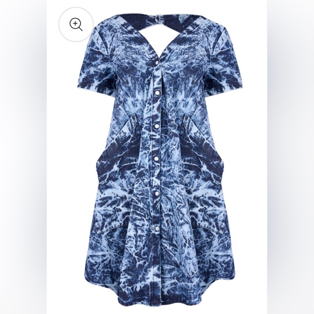 Savannah Bleached Denim Open Back Dress